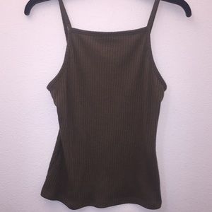 olive green halter top